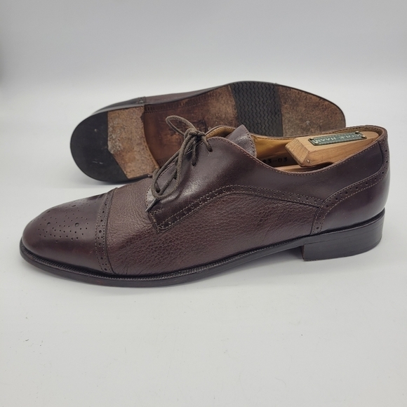 Vito Rufolo 4393-02 Oxford Cap Toe Brown Leather Men\'s Shoes 9.5 Made in ?? main image 9